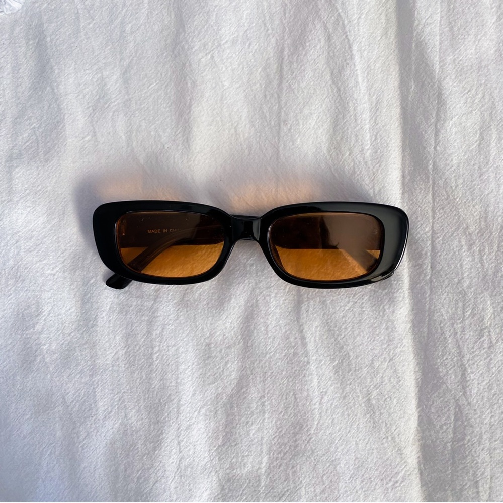 Black & Orange Rectangle Sunglasses - image 3